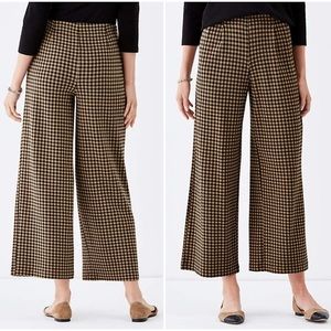 J. Jill Ponte Full Leg Crop Gingham Plaid Wide Leg